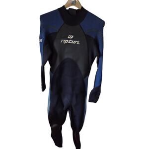 Rip Curl Men's Full XL Wetsuit Black Blue Surfing Scuba Diving